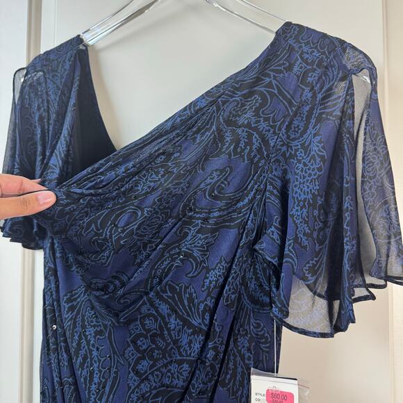 Eva Blue Dress Formal Beaded Y2K Vibes NWT 16 - Picture 11 of 13